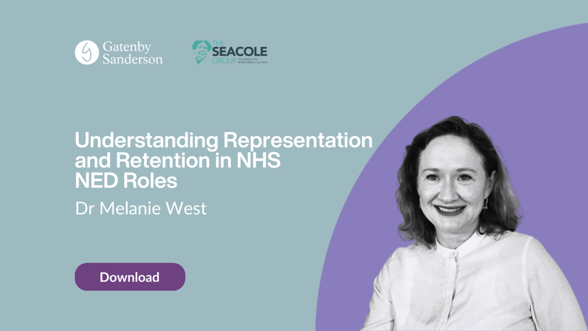 GatenbySanderson Seacole NHS NED role report dr melanie west